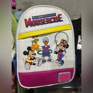 Loungefly Disney Mousercise Mini Backpack NWT